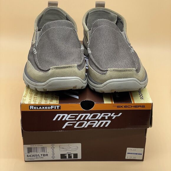 Skechers Superior Milford Casual Loafers Men's US 11 Light Brown Relaxed Fit - Picture 14 of 16